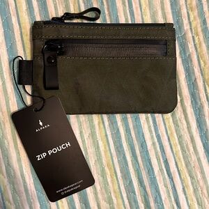 ALPAKA Zip Pouch - Dark Green RFID-Blocking Cash and Card Wallet